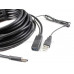 Cable extensión activa USB 3.0 tipo A 10 m  con soporte de alimentación USB tipo A 